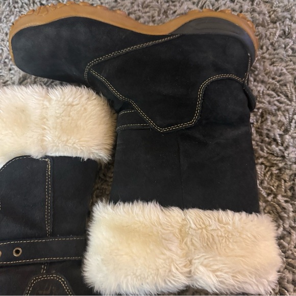 Salomon Women Lhasa Black Suede Fur Winter Snow Boots - Picture 4 of 16